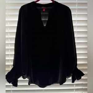 Vince Camuto Black Blouse with Tie Sleeves